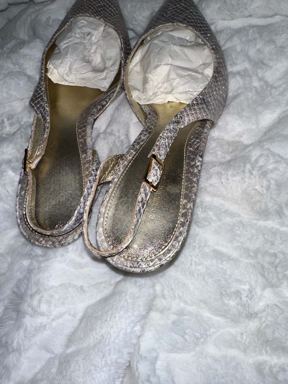 Talbots Collection Silver Metallic Snakeskin Leat… - image 4